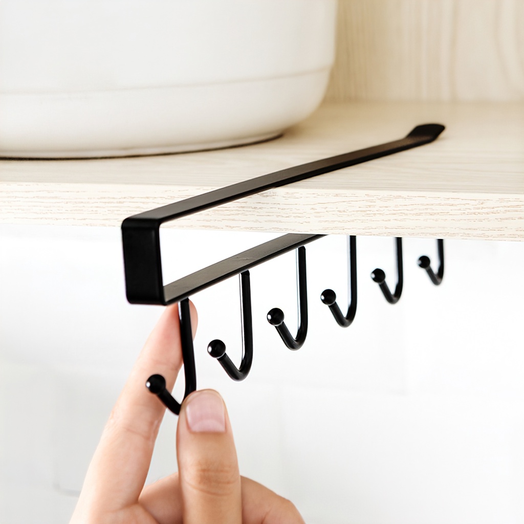 Giá sỉ - Móc treo đa năng, Móc treo đồ đa năng gắn cài kẹp dưới tủ bếp quần áo kệ bàn để cốc ly dụng - FETA