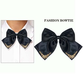 Nơ Cài Cổ Áo Màu Đen Đính Ngọc Trai Phong Cách vintage