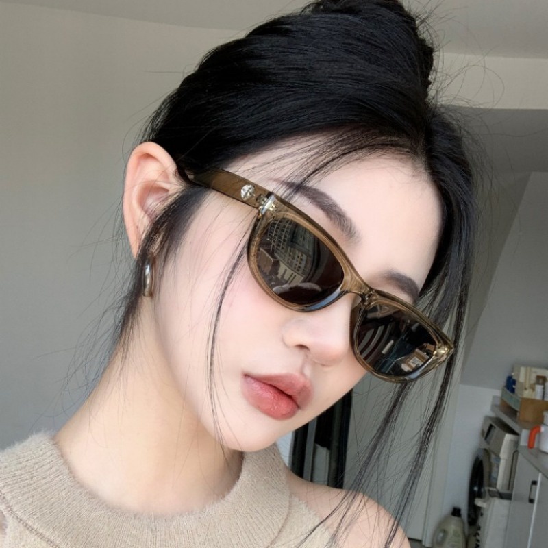 (jiuerba) Kính Râm Mắt Mèo Hình oval Màu Xanh Ô Liu Thời Trang Hàn Quốc Cho Nữ | BigBuy360 - bigbuy360.vn