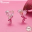Bamoer Bông Tai Bạc sterling 925 Hình Trái Tim Màu Hồng