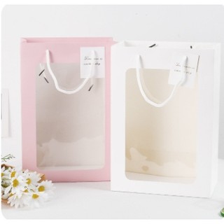 Túi giấy Cửa Sổ trong suốt dùng đựng Hoa  Quà  Mỹ Phẩm Sang Trọng ANGIHOME