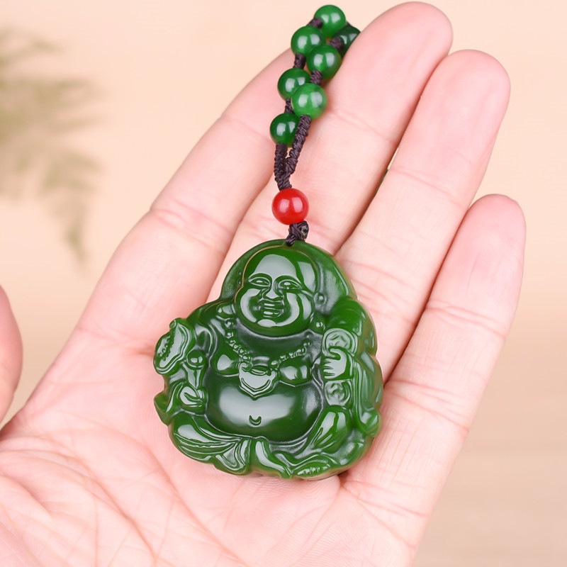 Spinner Mặt Dây Chuyền Hình Phật ruyi Bodhi Màu Xanh Lá Thời Trang Dễ Phối Đồ Cho Nữ