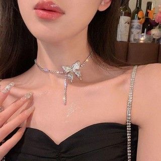 Dây Chuyền Kim Loại Mặt Hình Bướm Đính Đá Phong Cách Âu Mỹ Sang Trọng