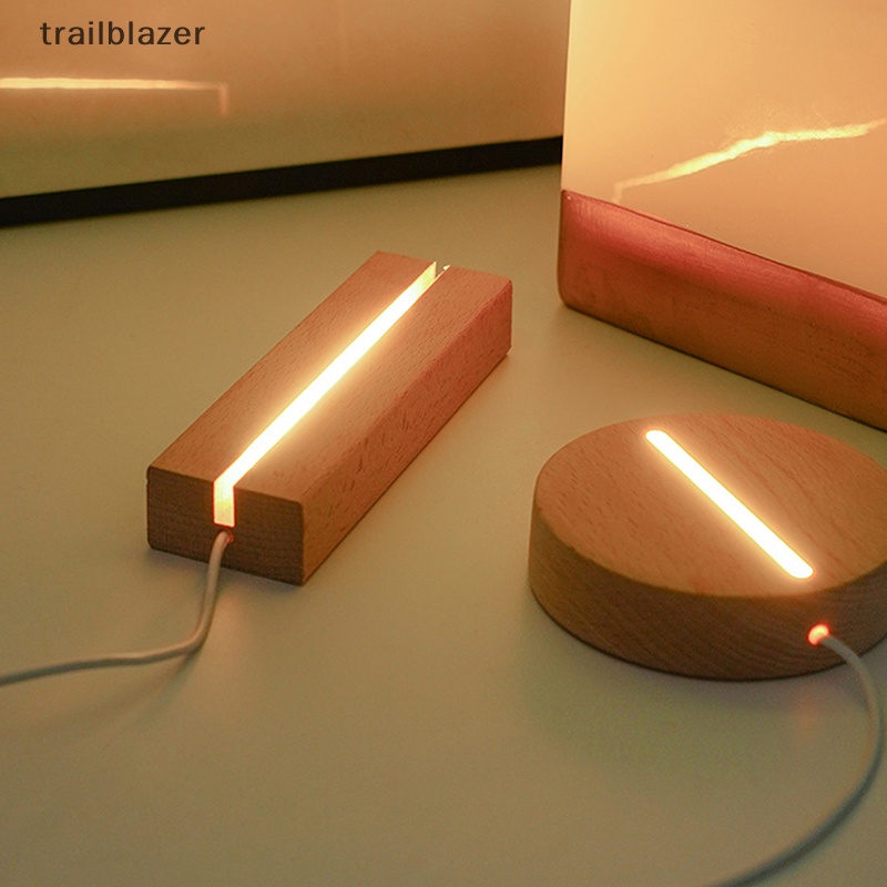 Đế Đèn led 3d Bằng Gỗ Trơn Trang Trí Phòng Khách Mới