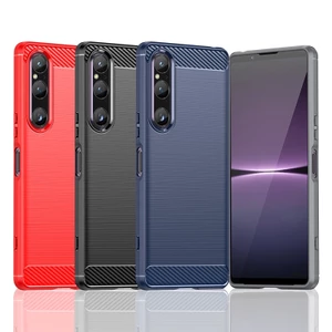 Dành Cho Sony Xperia 1 V 5 V 10 V Siêu Mỏng Kết Cấu Chải Chống Sốc Vỏ TPU Mềm