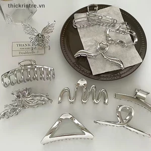 THI Phong Cách Hàn Quốc Thời Trang Thoáng Mát Kim Loại Vuốt Tóc Tính Khí Cá Tính Kẹp Dành Cho Nữ Mũ Đơn Giản Phụ Kiện Tóc VN