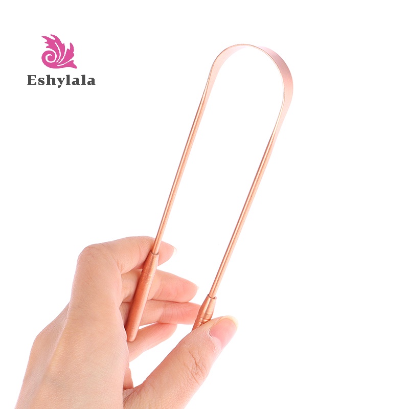 1 Máy cạo lưỡi bằng kim loại đồng nguyên chất Dụng cụ cạo lưỡi loại bỏ công cụ hôi miệng [MỚI]