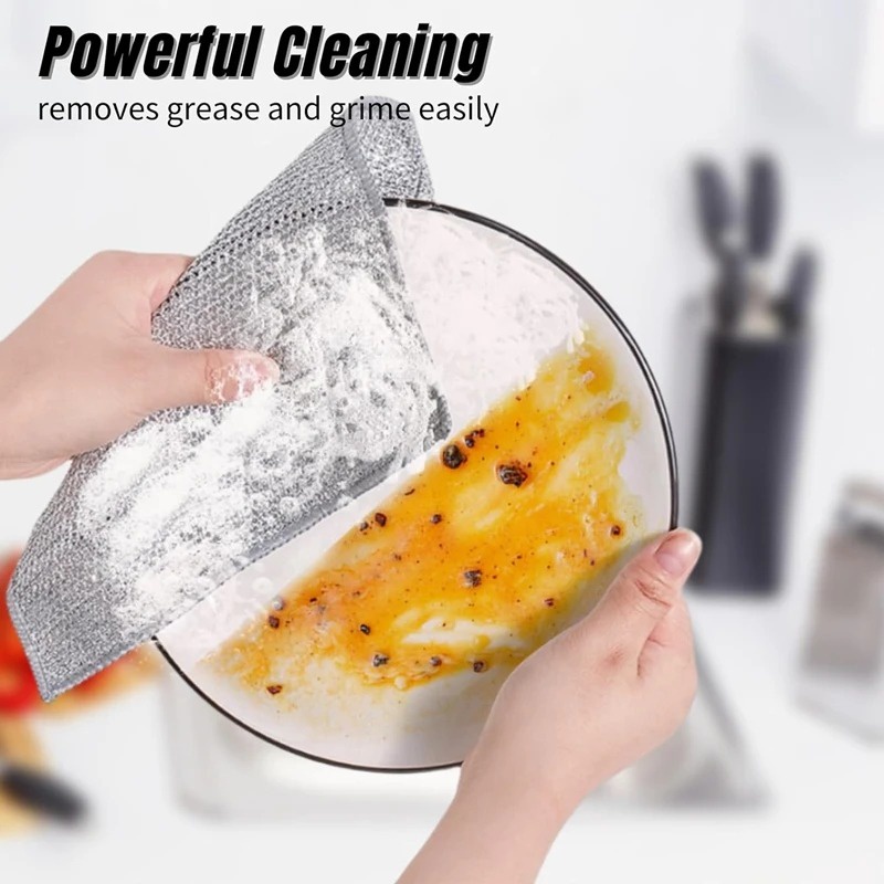 Dụng cụ làm sạch nhà bếp - Vòi bồn rửa Loại bỏ rỉ sét - Khăn rửa chén - Khăn lau nhà bằng dây thép - Vải làm sạch lưới dây kim loại - Chảo dầu chống dính