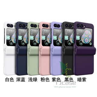 Giá đỡ thẻ Bản lề hoàn toàn tự động Rebound Full Cover Samsung Galaxy Z Flip 6 Zflip 5 Z Flip 7 Vỏ cứng màu trơn