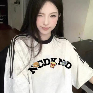 Mới 100% cotton Phong Cách Hàn Quốc Thời Trang Hàng Sẵn Có Nữ Mùa Hè Tay Ngắn Áo Quần Áo Cổ Tròn Tee Áo