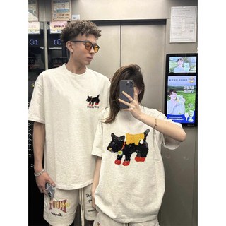 HIIXIIVI Thương Hiệu Mới 100% Cotton Unisex Áo Thun Nữ Tay Ngắn Nam Nữ Baggy Cổ Tròn Rời In Độc Đáo Cặp Đôi Tee