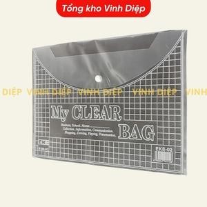 .Túi đựng hồ sơ clear khổ A4 có khuy, cúc trong suốt