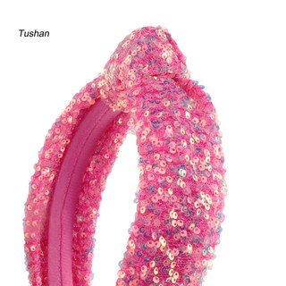 [Ts] Shimmering Rainbow Sequin Phụ kiện tóc Băng đô đế màu hồng cho bé gái Băng đô thắt nút cầu vồng đầy màu sắc cho bé gái Phụ kiện tóc lấp lánh cho sinh nhật Đông Nam