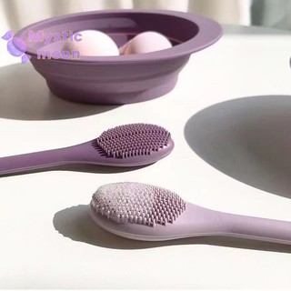 [Mystic] Bàn chải mặt nạ silicon đôi Bàn chải làm sạch Massage mặt DIY Mud Film Scraper Dụng cụ chăm sóc da mặt SPA Beauty Salon [Mới]