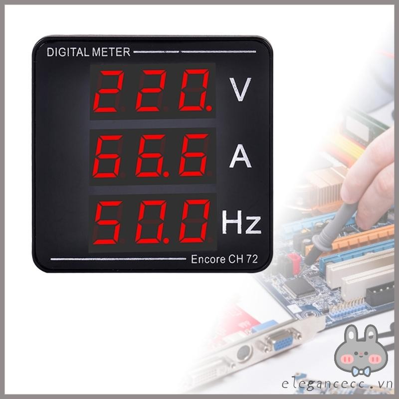 Elega LED Vôn kế Ampe kế Đồng hồ đo tần số Đồng hồ vạn năng kỹ thuật số Hiển thị điện áp dòng điện