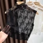 JKDESIGN Váy Nữ GauzySlim Fit với Cổ Tháo Rời Trắng Đen, Phù Hợp Mặc cùng Áo Len