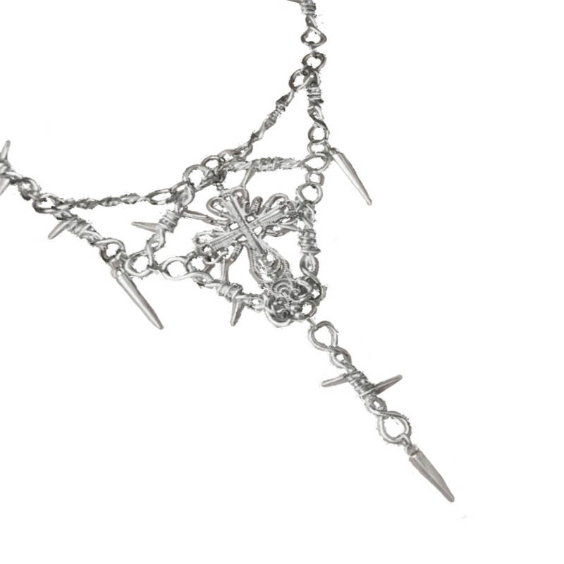 Dasbsug Vòng Cổ Trang Sức Cho Nam Nữ Y2K An Toàn Spur Mặt Dây Chuyền Choker Dây Xích Đảng