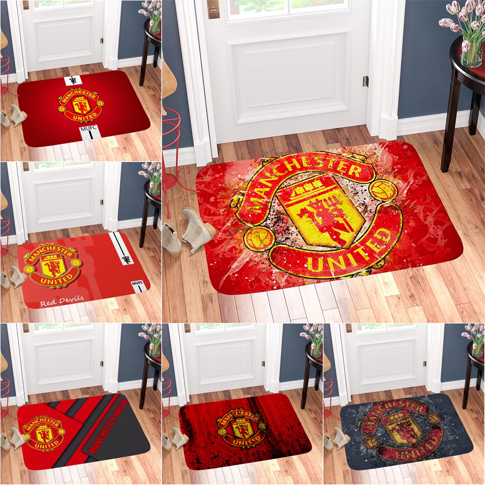 Thảm lót cửa chùi chân Chống Trượt Hình Câu Lạc Bộ manchester united (60x40cm)