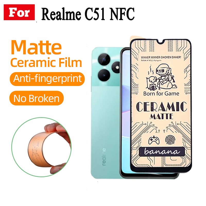 Kính cường lực gốm Realme C51 cho Realme C51 NFC C53 C55 Kính cường lực bảo vệ ống kính máy ảnh 3in1