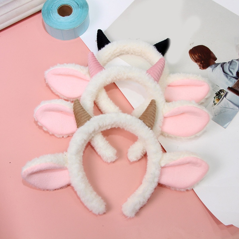 MIS Hoạt Hình Sang Trọng Hairhoop Đáng Yêu Tai Cừu Băng Đô Quấn Tóc Mới Lạ Trang Phục Hóa Trang Đảng Đạo Cụ Mũ Đội Đầu Người Lớn Trẻ Em Accessorie