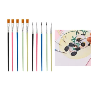 Bàn chải sơn MOON 10 chiếc Đầu nhọn tròn Bàn chải tóc Nylon cho màu nước Acrylic
