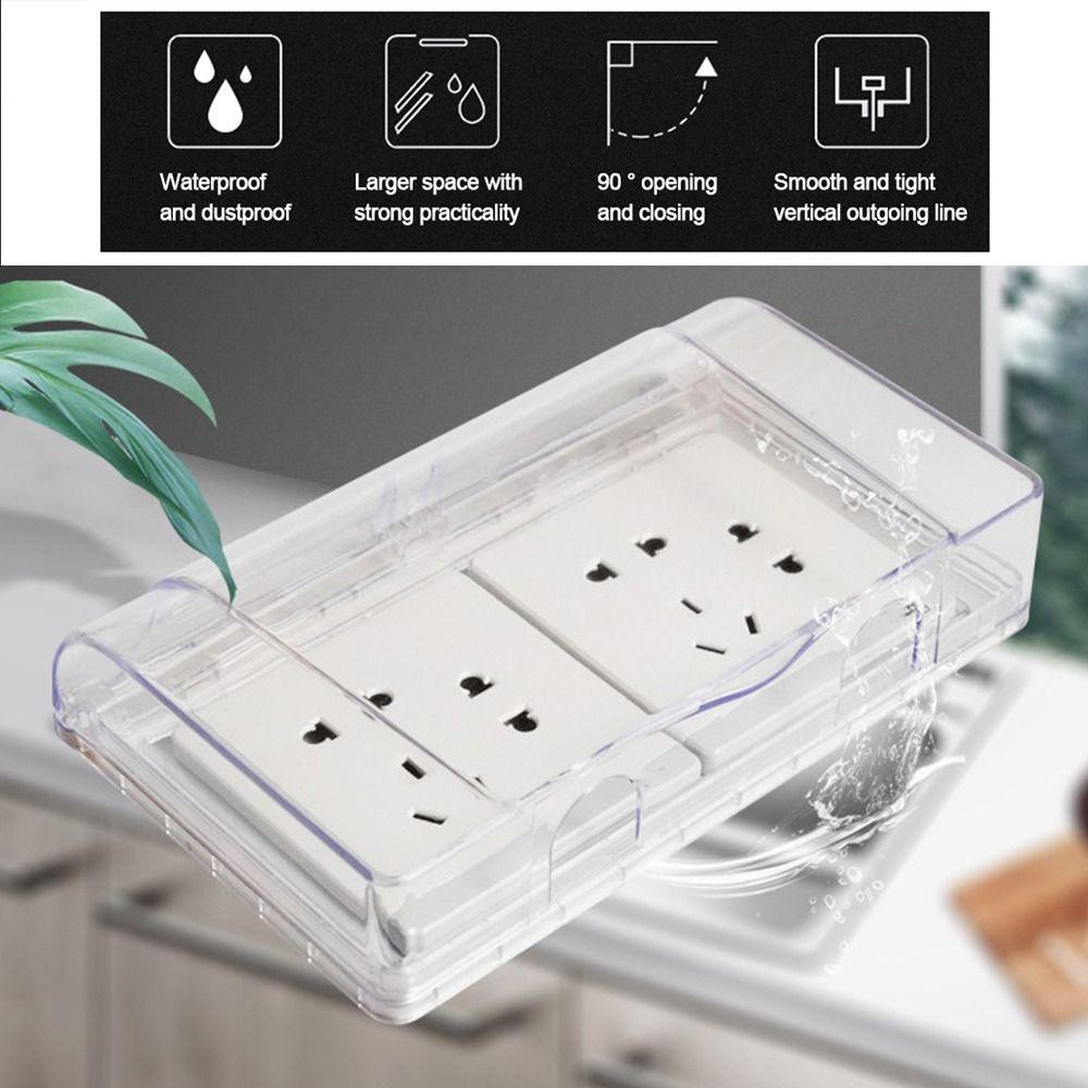 Hộp chống nước ổ cắm BAMBOOB, Vỏ bảo vệ công tắc treo tường tự dính, Nguồn cung cấp ổ cắm điện Hộp chống văng bằng nhựa loại 86 Phòng tắm