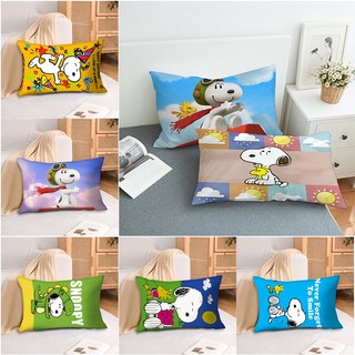 Vỏ gối hình chữ nhật Snoopy Vỏ gối Polyester in một mặt Vỏ gối Sofa Đệm trang trí nhà cửa (Không có lõi)