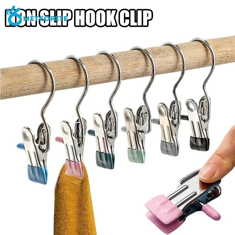 Kẹp Inox Phơi Khăn / Quần Áo Đa Năng Chống Gió Có Móc Treo Cho Nhà Bếp / Phòng Tắm - Gia Dụng Anh Thu