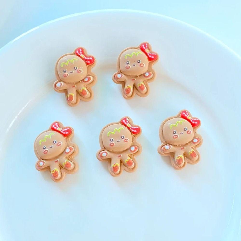YMIFI 10 Chiếc Nhựa Hình Thủ Công, Bộ Sưu Tập Giáng Sinh Flatback Cabochon Trang Trí Trang Trí Giáng Sinh, Trang Sức Mini Làm Phim Hoạt Hình Phụ Kiện Tóc Kẹp Tóc Thêu Sò
