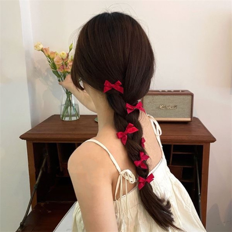 Bộ 8 Kẹp Tóc Nơ Ruy Băng y2k Nhiều Màu Sắc Phong Cách Hàn Quốc Thời Trang Cho Nữ
