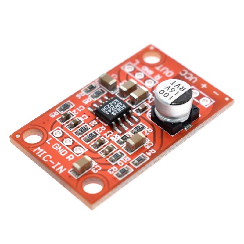 Dc 3.8V-15V AD828 Stereo Dynamic Micro Preamplifier Board MIC Preamp ...