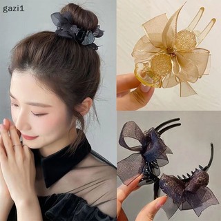 [gazi1] Kẹp Vuốt Tóc Nơ Kim Cương Giả Cho Nữ Thịt Viên Cố Định Dụng Cụ Tạo Kiểu Tóc Kẹp Tóc Phụ Kiện Tóc Đuôi Ngựa Kẹp Boutique