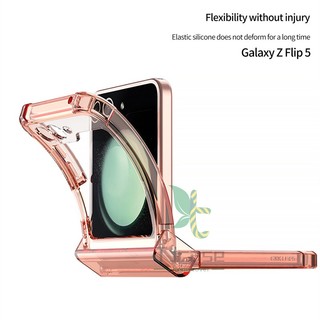 Gasbag Bản lề Full Soft TPU Case Cover Samsung Galaxy Z Flip 5 Z Flip 6 4 Vỏ trong suốt Vỏ gấp chống va chạm bốn góc