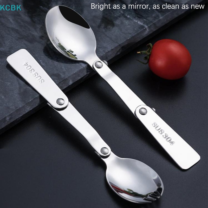 Bộ Muỗng Nĩa Gấp Gọn Bằng Thép Không Gỉ 304