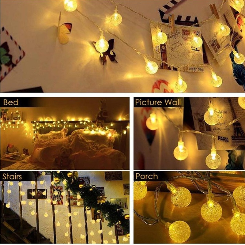 Dây Đèn Led Trang Trí Ngoài Trời ，Đèn trang trí chống thấm năng lượng mặt trời， bóng bong bóng pha lêĐèn sân vườn