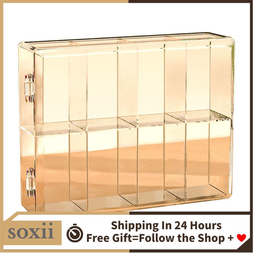 Soxii Storage Figure Display Box Anime Case 8 Compartment Stable Bottom ...