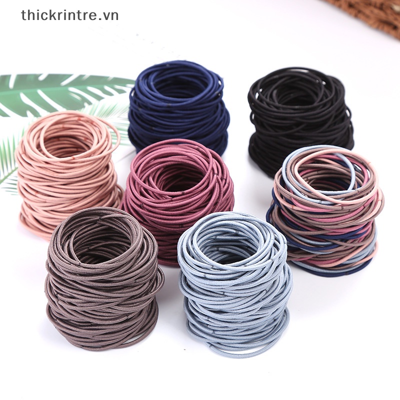 Set 100 Dây Chun Buộc Tóc Co Dãn Thời Trang Cho Nữ