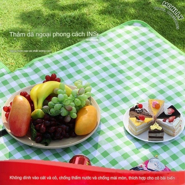 Thảm Cắm Trại Dã Ngoại, Thảm Picnic Dày Dặn Chống Thấm Nước Tốt-Monlly
