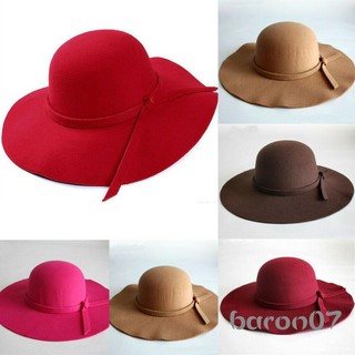 Phụ Nữ Rộng Viền Vòm Mũ Có Thể Gập Lại Retro Floppy Fedora Mũ Thường Ngày Nỉ Bowler Mũ Chống Nắng