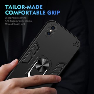 Ốp Điện Thoại Cứng Viền TPU Dẻo Mỏng Nhẹ Kèm Giá Đỡ Nhẫn Từ Tính Chống Sốc / Rơi Cho iPhone X / Xs Max / XR