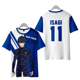 Jersey BLUE LOCK Isagi Yoichi Chigiri Hyoma Anime xu hướng Áo thun ngắn tay in 3D cổ tròn