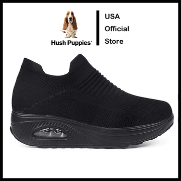 Hush Puppies giày nữ Giày đế bằng nữ Hàn Quốc Giày thể thao nữ giày thể thao nam đi bộ Nửa giày thể thao trượt trên giày lười nữ