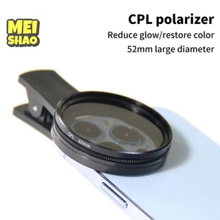 MeiShao 37MM / 52MM CPL Lọc Máy Ảnh Tròn Phụ Kiện Màu Đen Đa Năng Có Kẹp Điện Thoại Di Động Phân Cực Ống Kính Góc Rộng