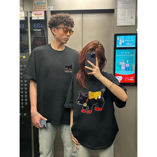 HIIXIIVI Thương Hiệu Mới 100% Cotton Unisex Áo Thun Nữ Tay Ngắn Nam Nữ Baggy Cổ Tròn Rời In Độc Đáo Cặp Đôi Tee
