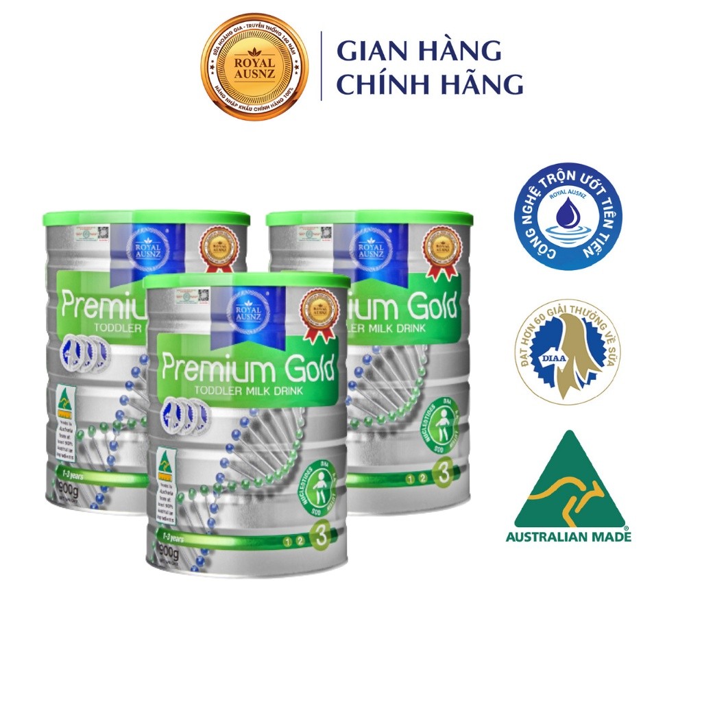 Ảnh Combo 3 Sữa Hoàng Gia ROYAL AUSNZ Premium Gold 3 Hộp 900g 1