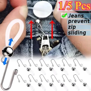 1 / 5 Chiếc Khóa Kéo Quần Jean Co Giãn - Ngăn Quần Khóa Kéo Rơi - Móc Khóa Kéo Chống Trượt - Dây Buộc Quần Dễ Dàng Lắp Đặt - Phụ Kiện Quần Unisex