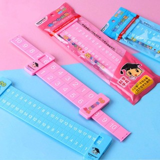 [COD] Thước trừ NOOKSTORY, Thước phân giải toán học di động màu hồng / xanh, Chất lượng cao trong vòng 20 thước đo bổ sung trình diễn giảng dạy bằng nhựa Đồ dùng học tập