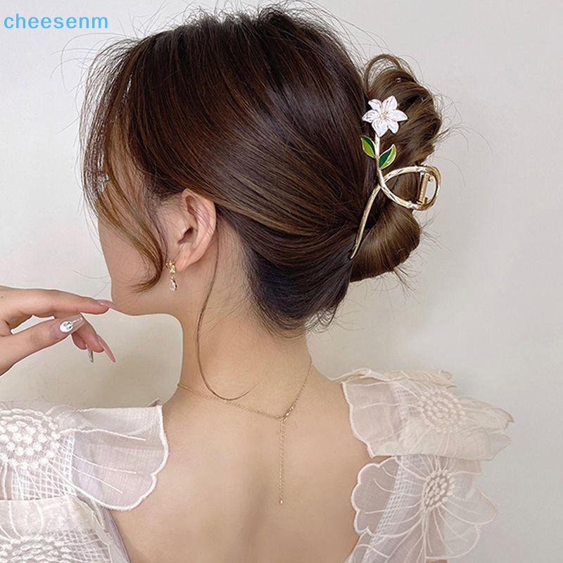 Kẹp Tóc Dạng Móng Vuốt Đính Hoa lily cheenm lily Cho Nữ