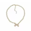 Unstop * Vòng cổ mặt dây chuyền nơ thanh lịch Dây chuyền ngọc trai Vòng cổ cổ thời trang Choker