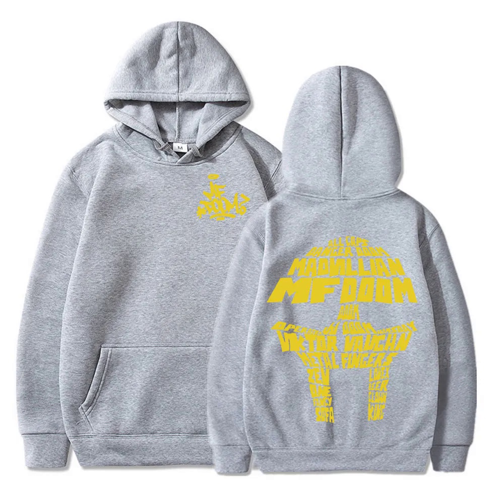 Rapper mf doom Áo hoodie sweatshirt Có Mũ Trùm Đầu Mặt Nạ Kim Loại Phong Cách punk hip hop Đường Phố Tay Dài Oversize Cho Nam